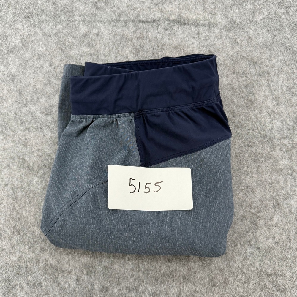 Lululemon Mens Athletic Training Shorts Grey Navy Blue Drawstring 9 Inch Inseam - Picture 11 of 11